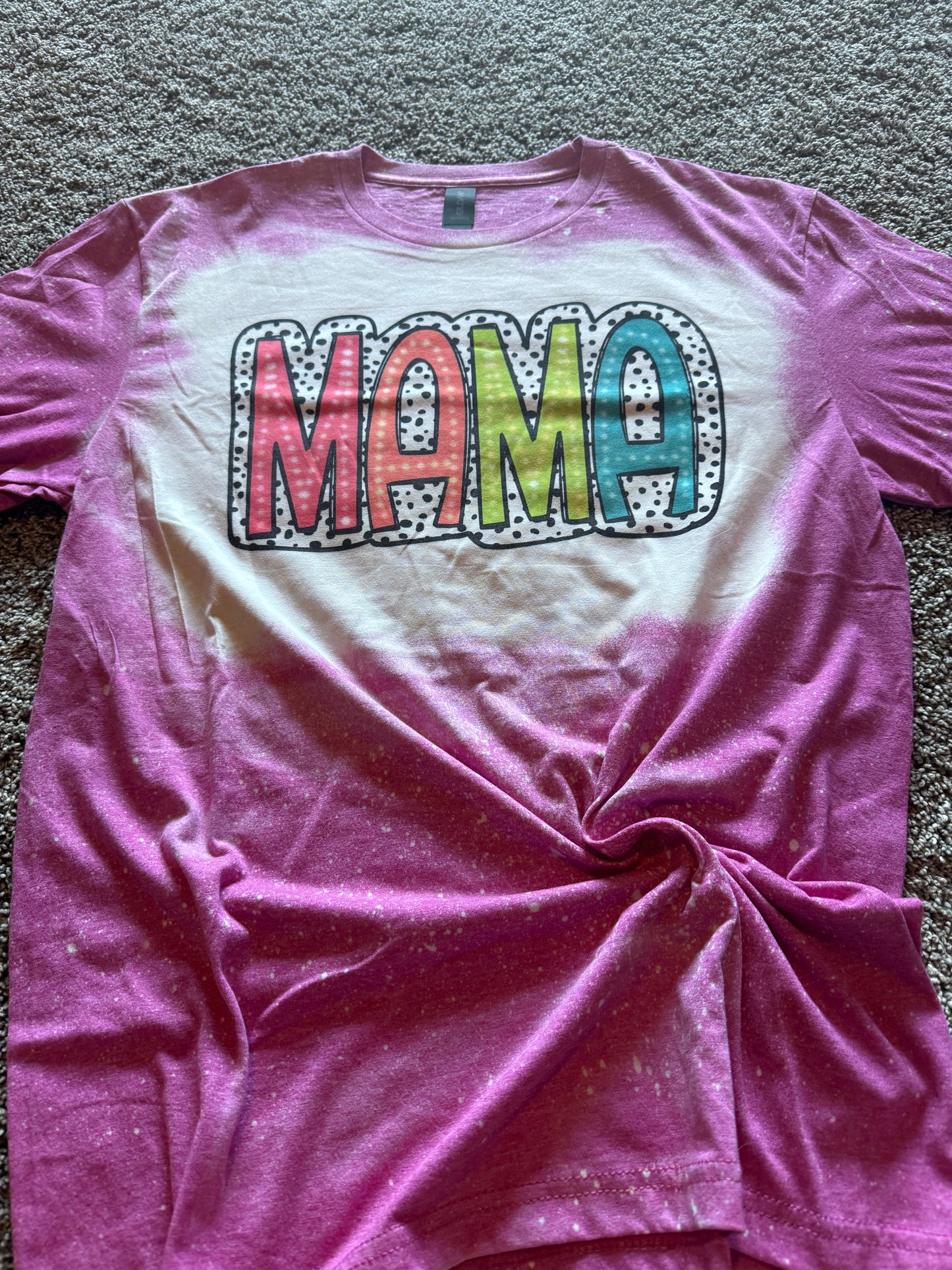 Mama Bleached Tee-Pink