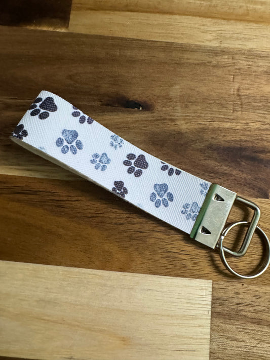 Blue Paw Print Wristlet