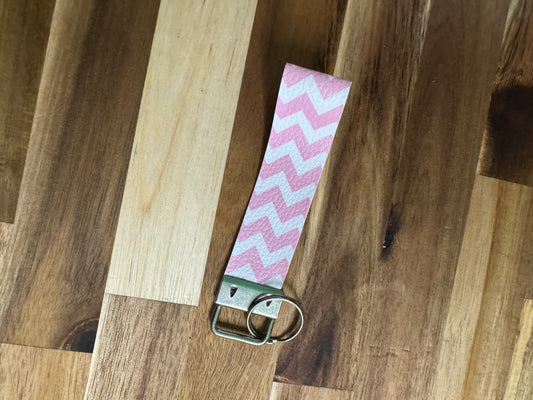 Pink Chevron Wristlet