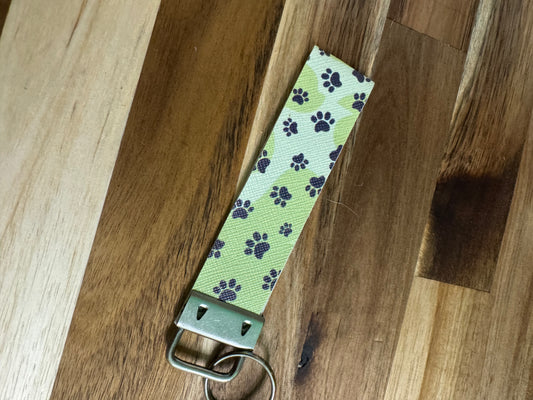 Green Paw Print Wristlet